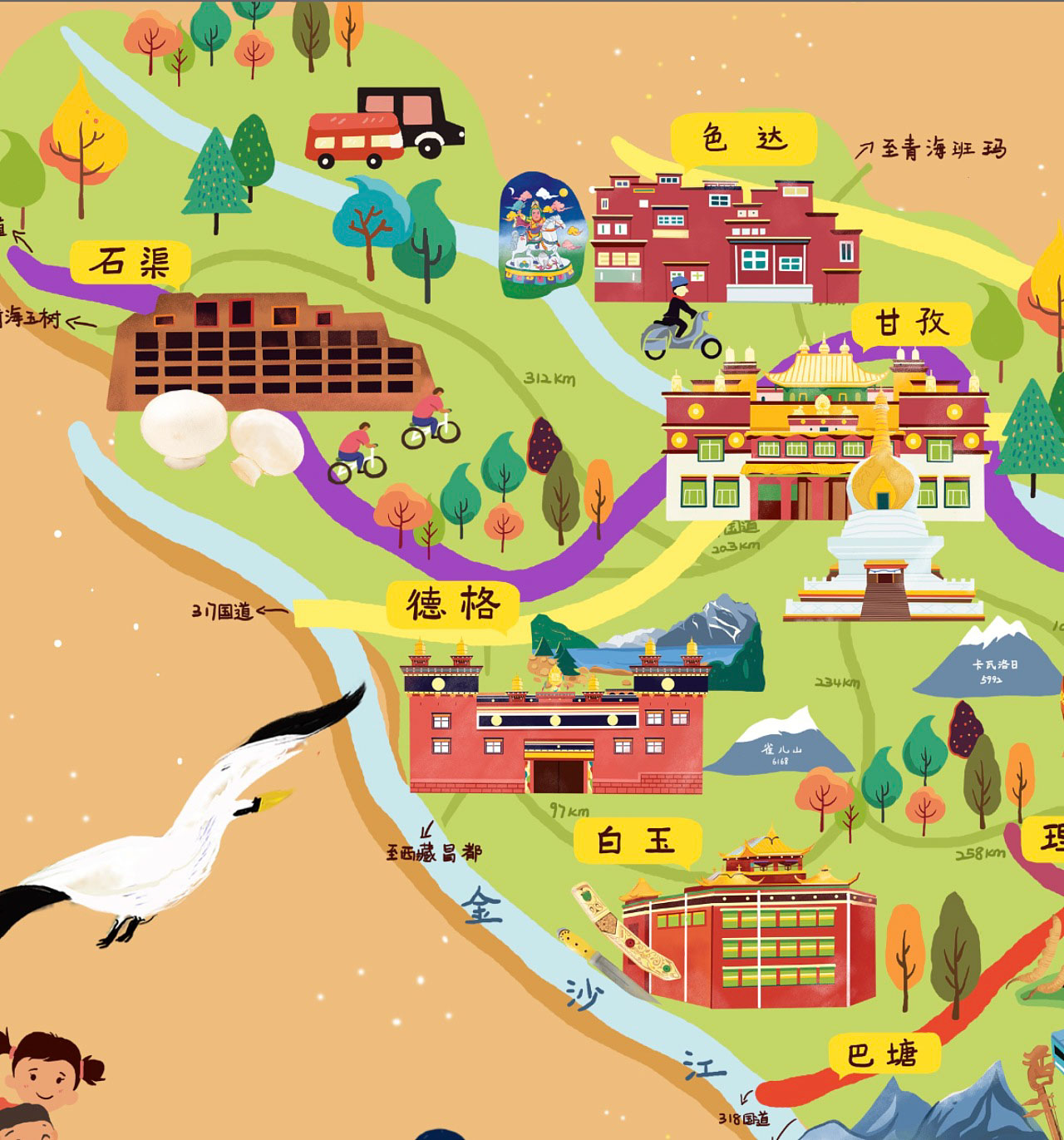 惠城手绘地图景区的文化宝库